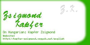zsigmond kapfer business card